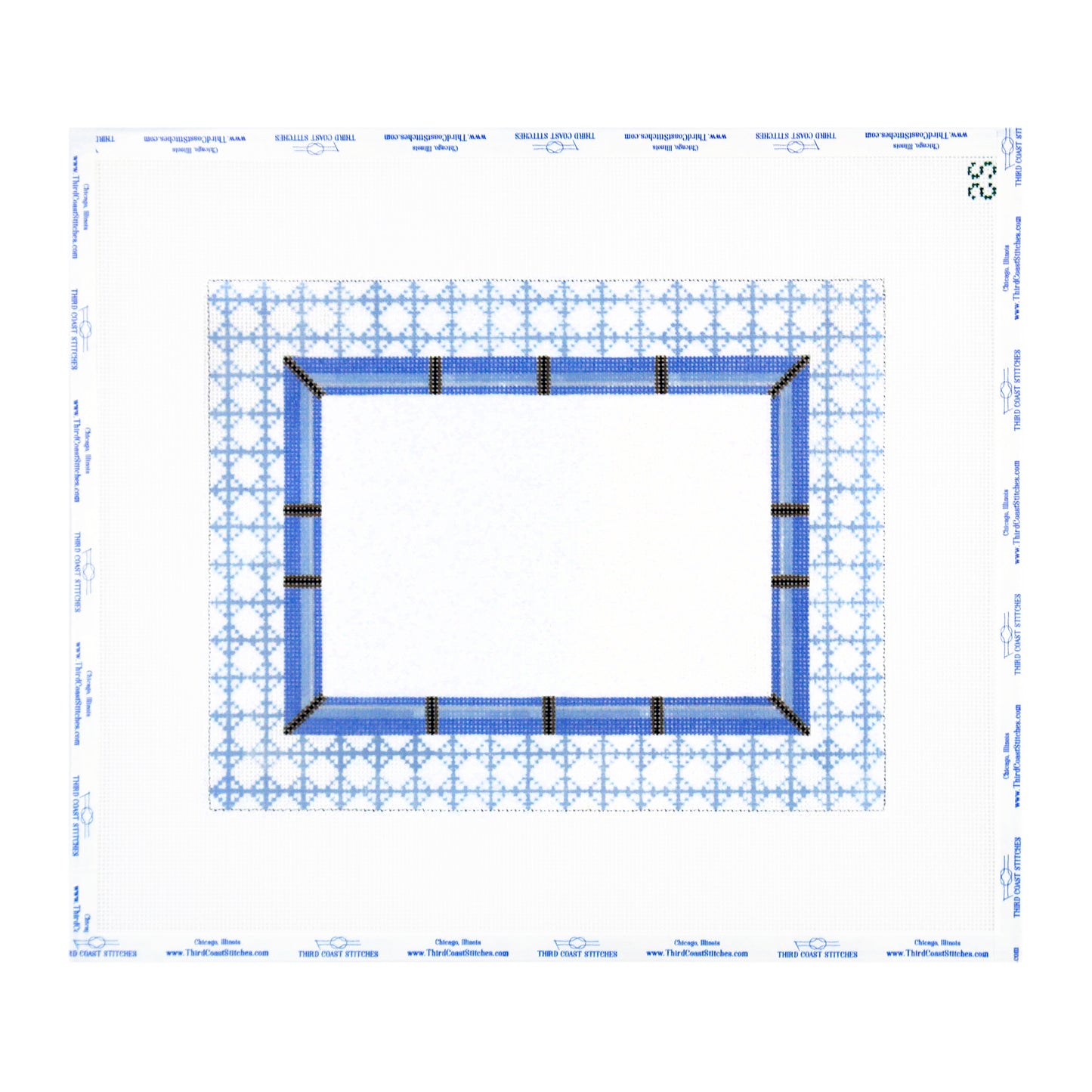 Blue Bamboo and Rattan Frame