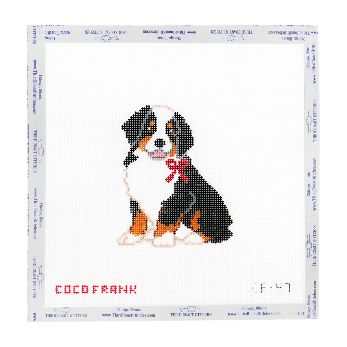 Bernese Mountain Dog with Red Bow