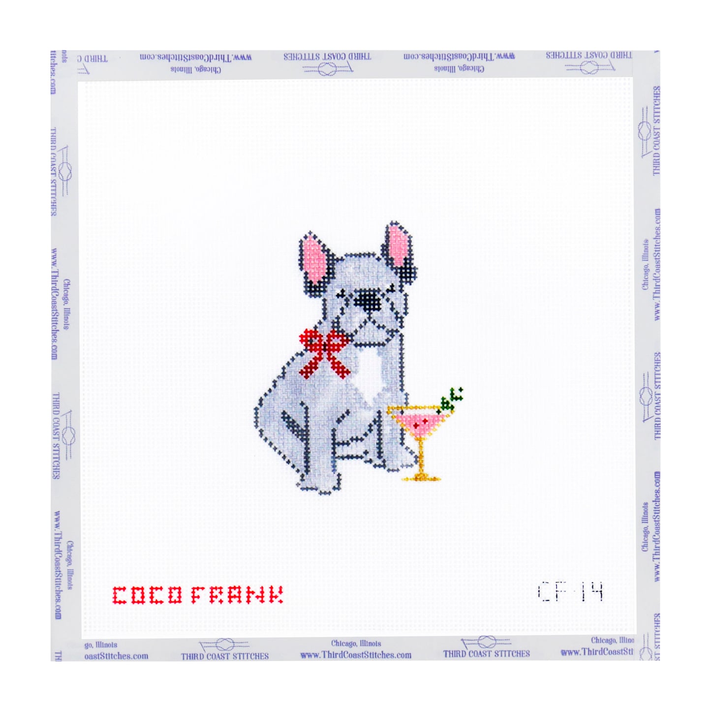 Frenchie w/ Red Bow