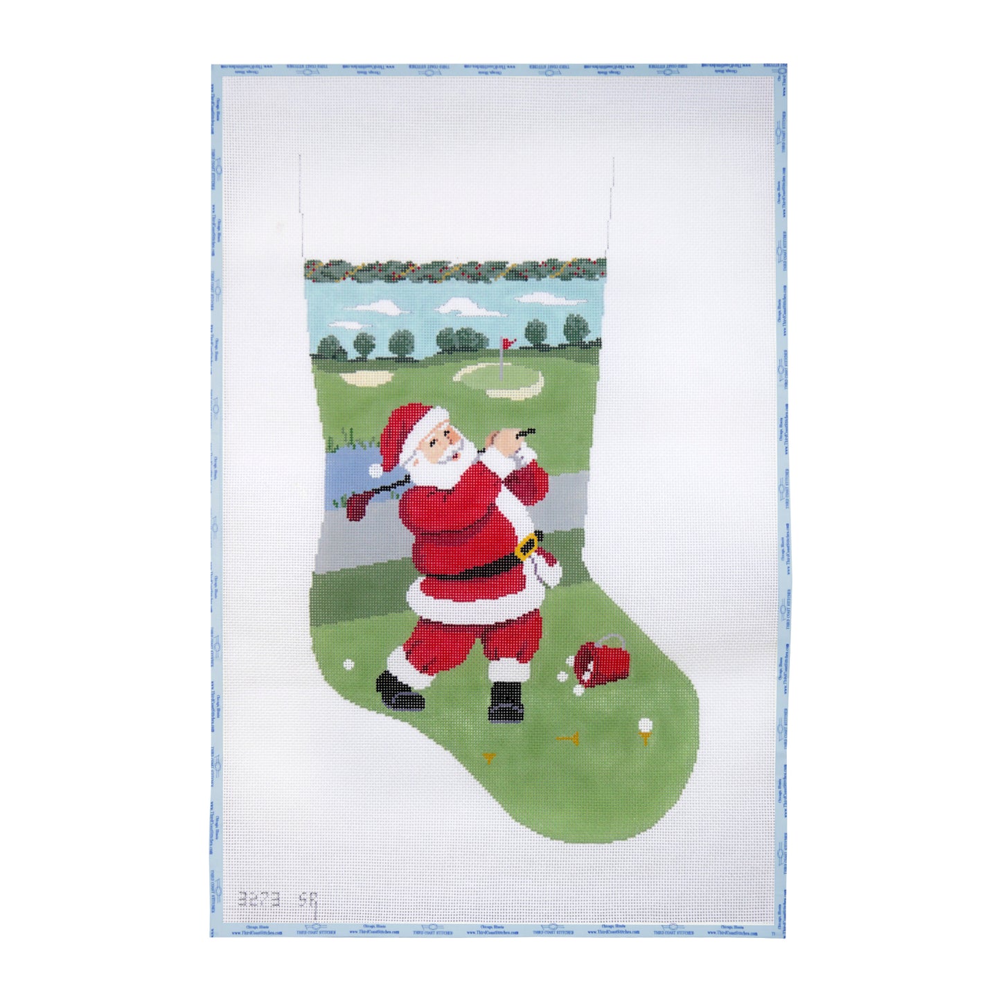 Golfing Santa Christmas Stocking