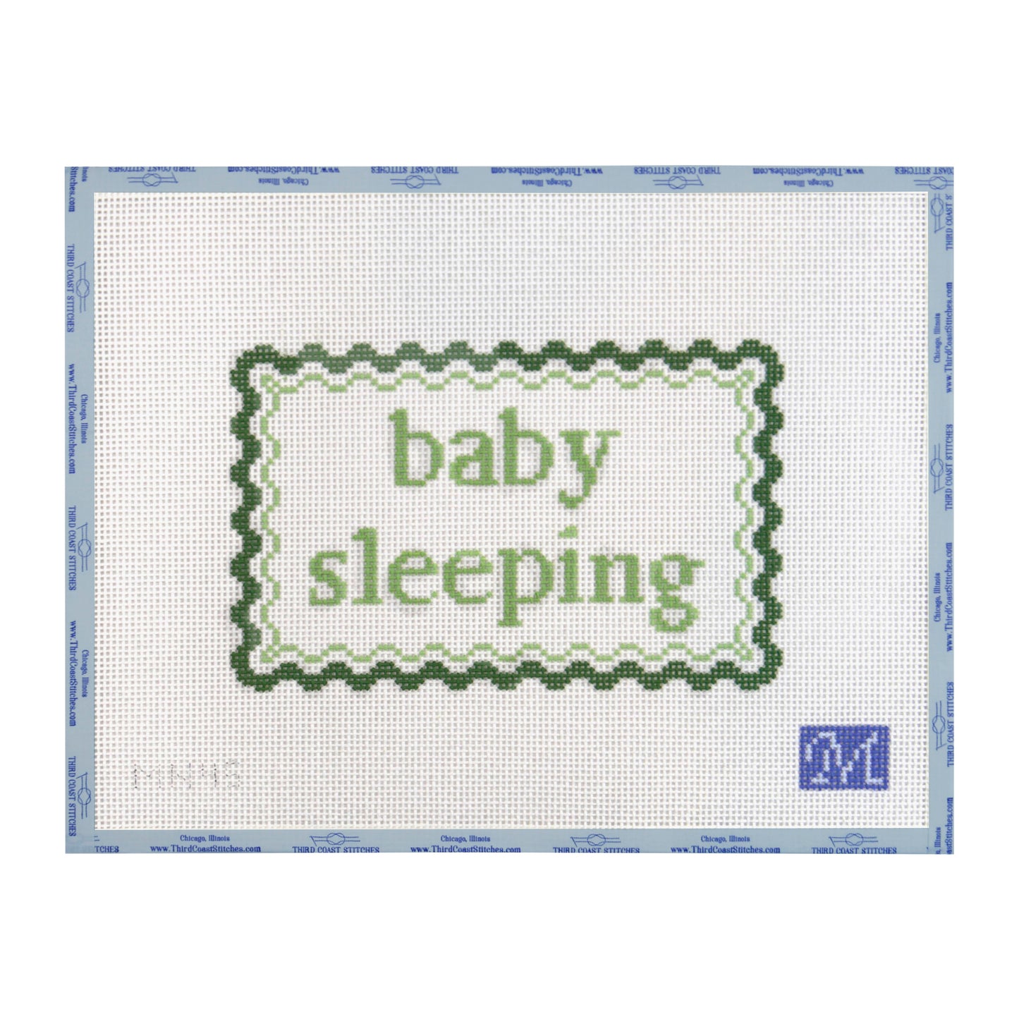 Baby Sleeping - Green Rickrack