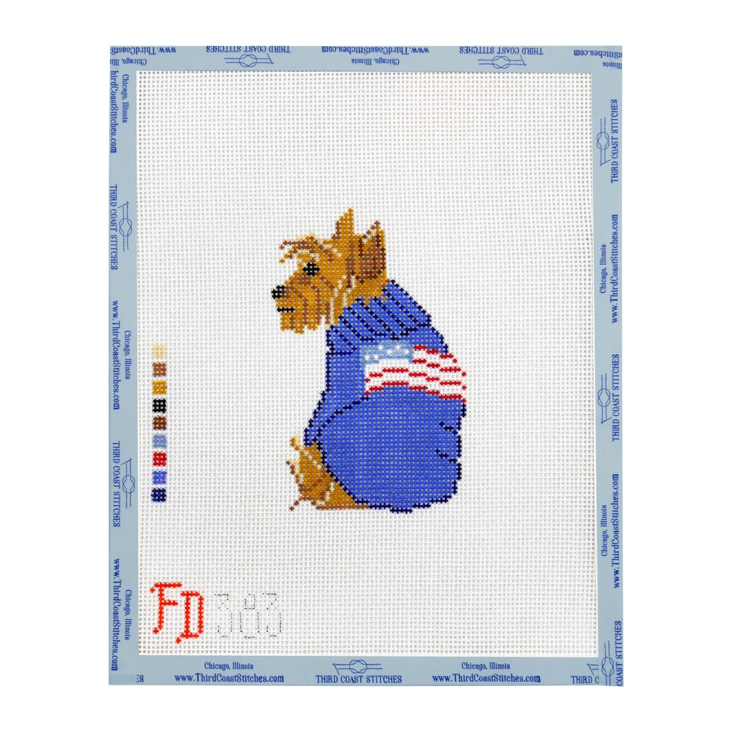 Yorkie in American Flag Sweater