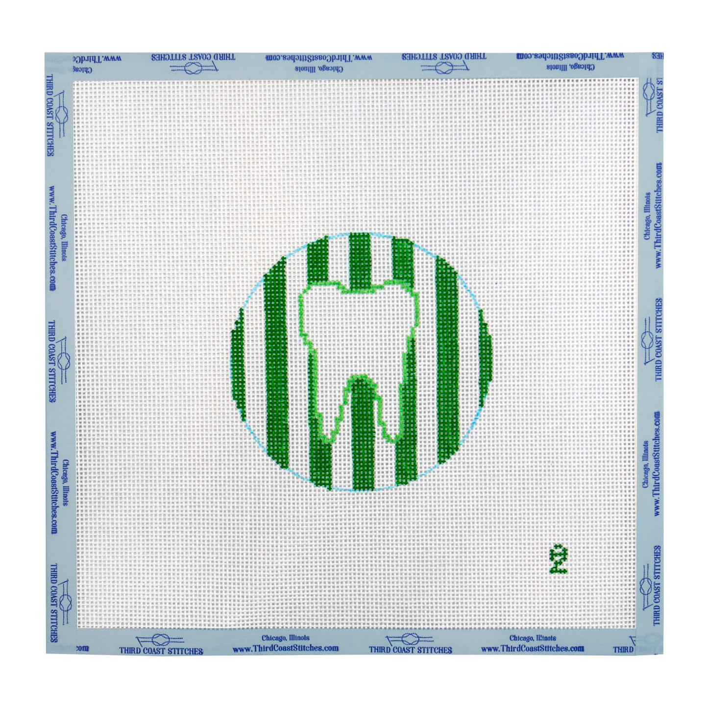 Tooth Ornament: Green Stripe