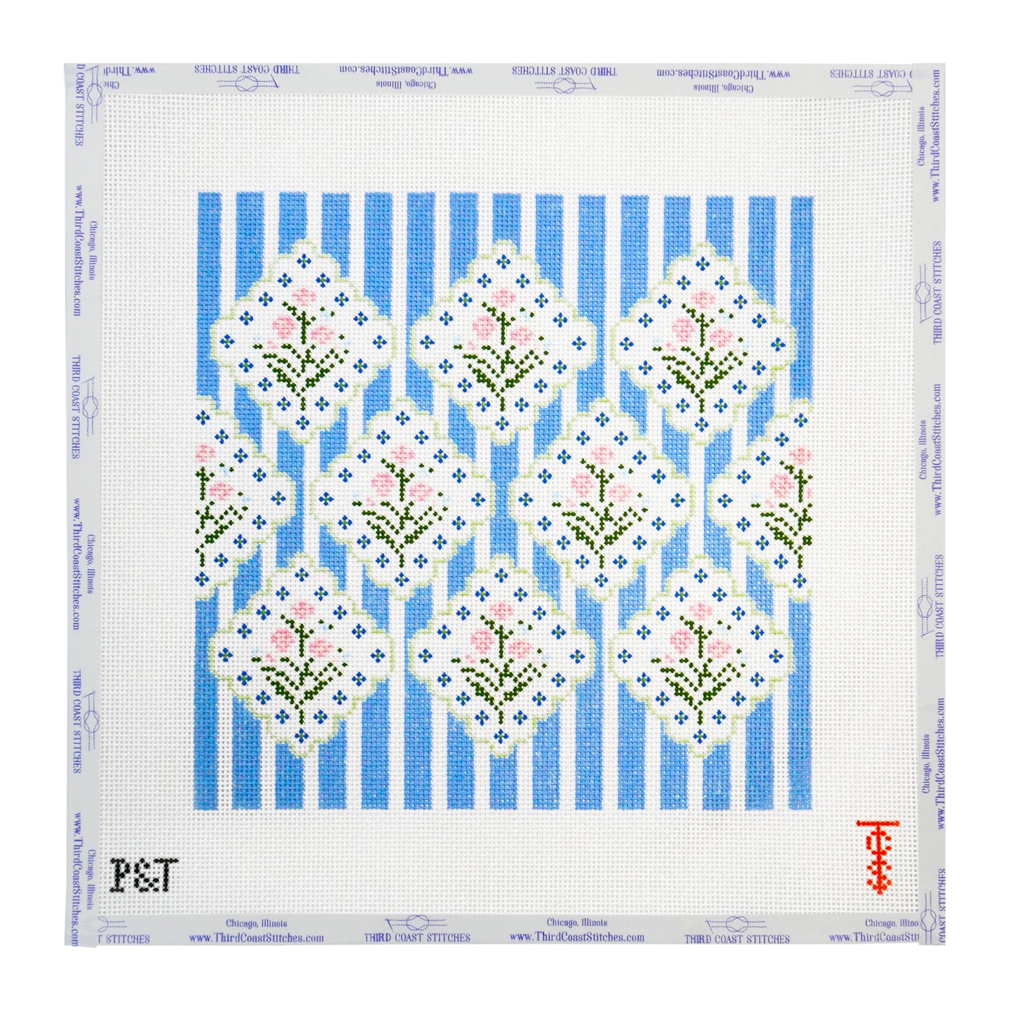 Floral Striped Pillow