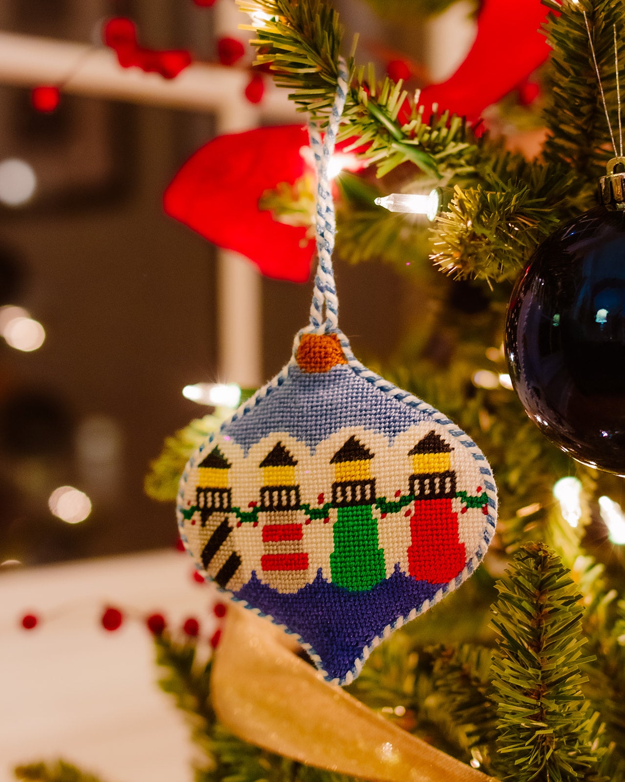 Docked Sailboats Bauble Ornament