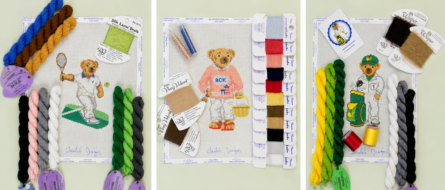Before The First Stitch: Kitting Three Skooter Bears