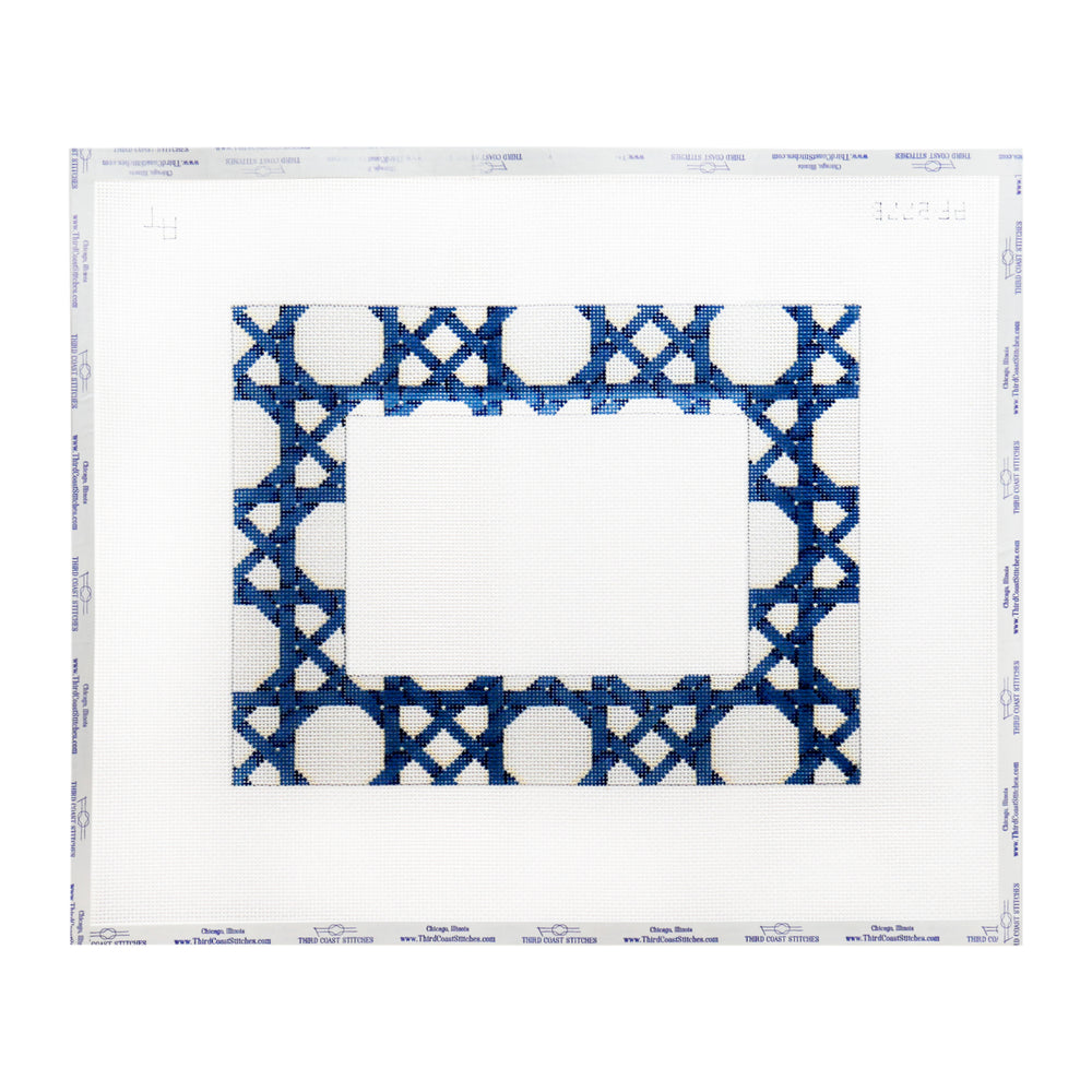 Blue/White Caning Pattern Frame