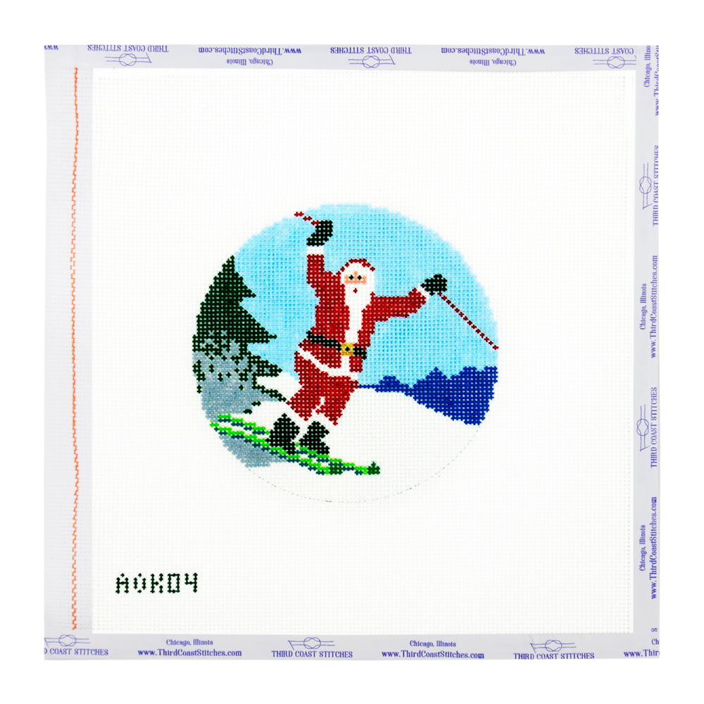 Skiing Santa Round