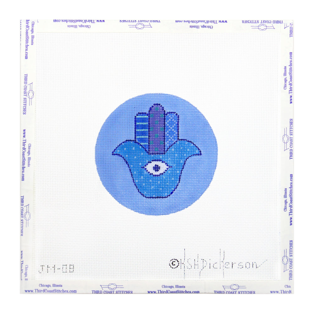 Blue Hamsa Round