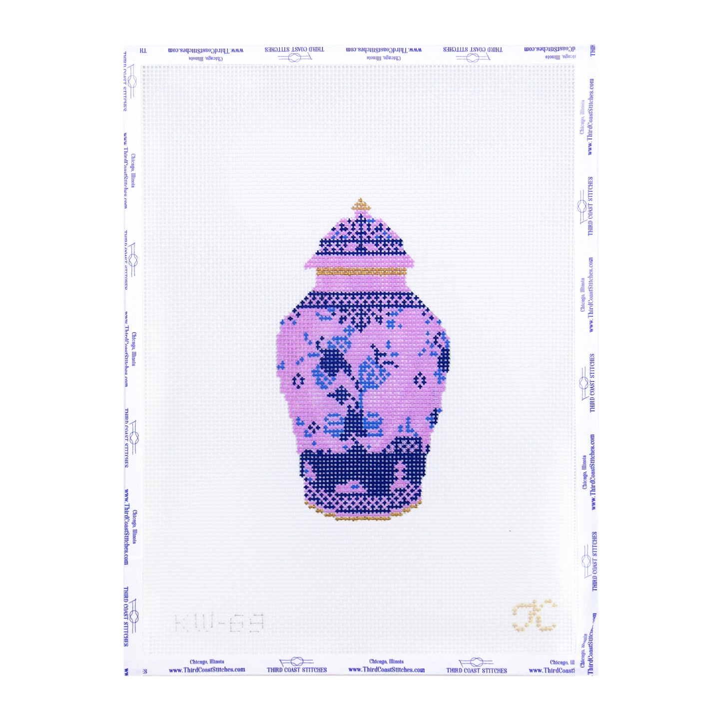 Blue & Pink Chinoiserie Jar