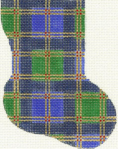 Blue Plaid Minisock 4 x 5.5