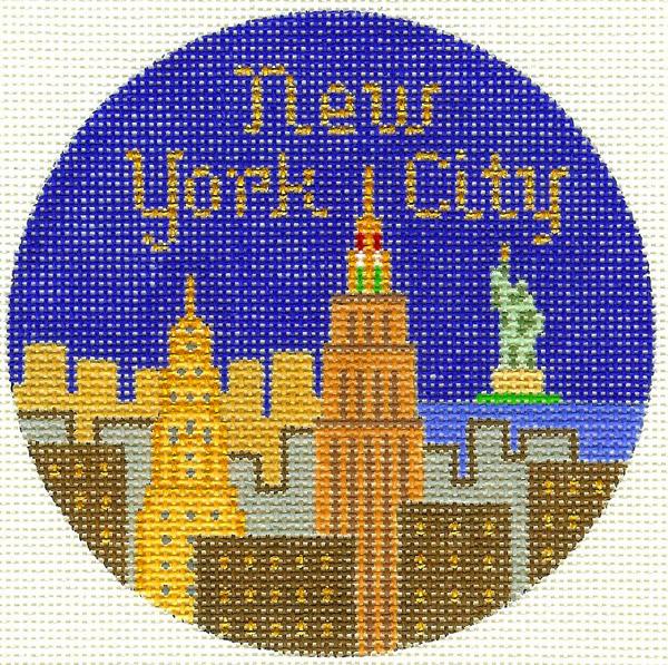 New York City Ornament 4.25 circle