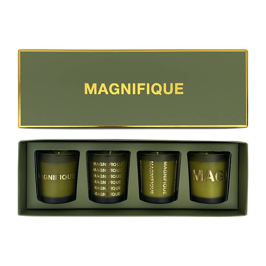 Set of 4 Magnificent message candles D4,5 H5cm