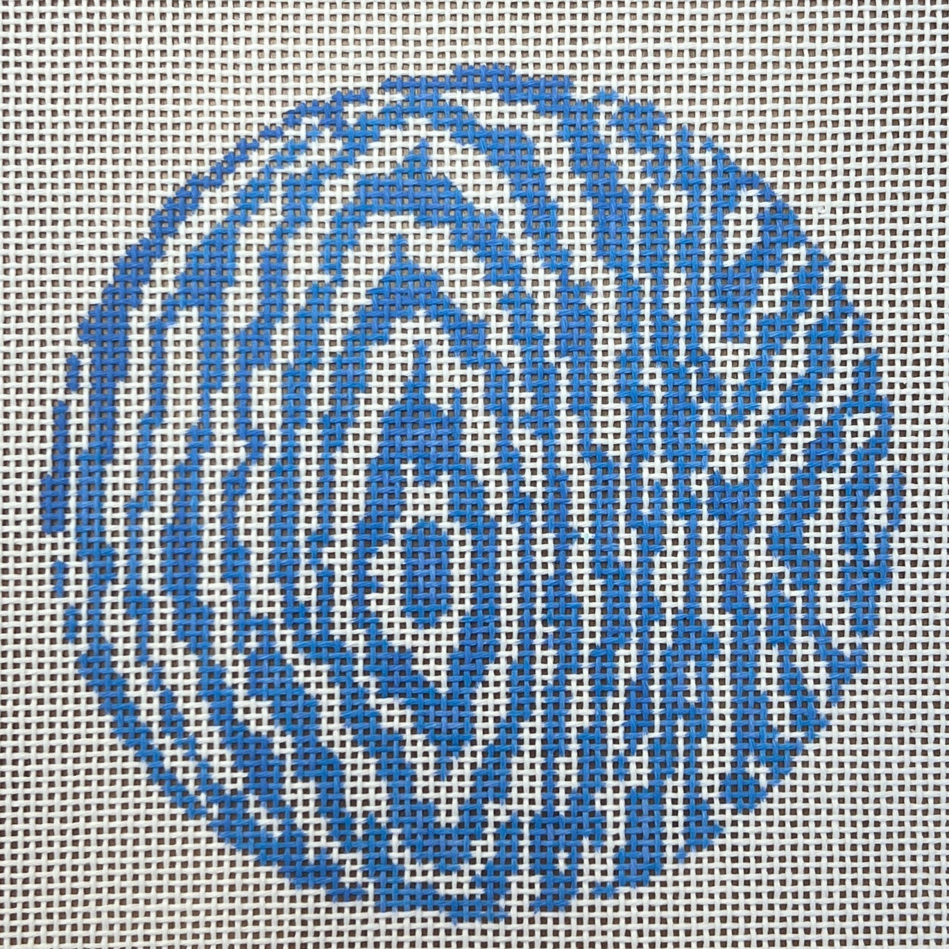 Faux Bois Round-Blue