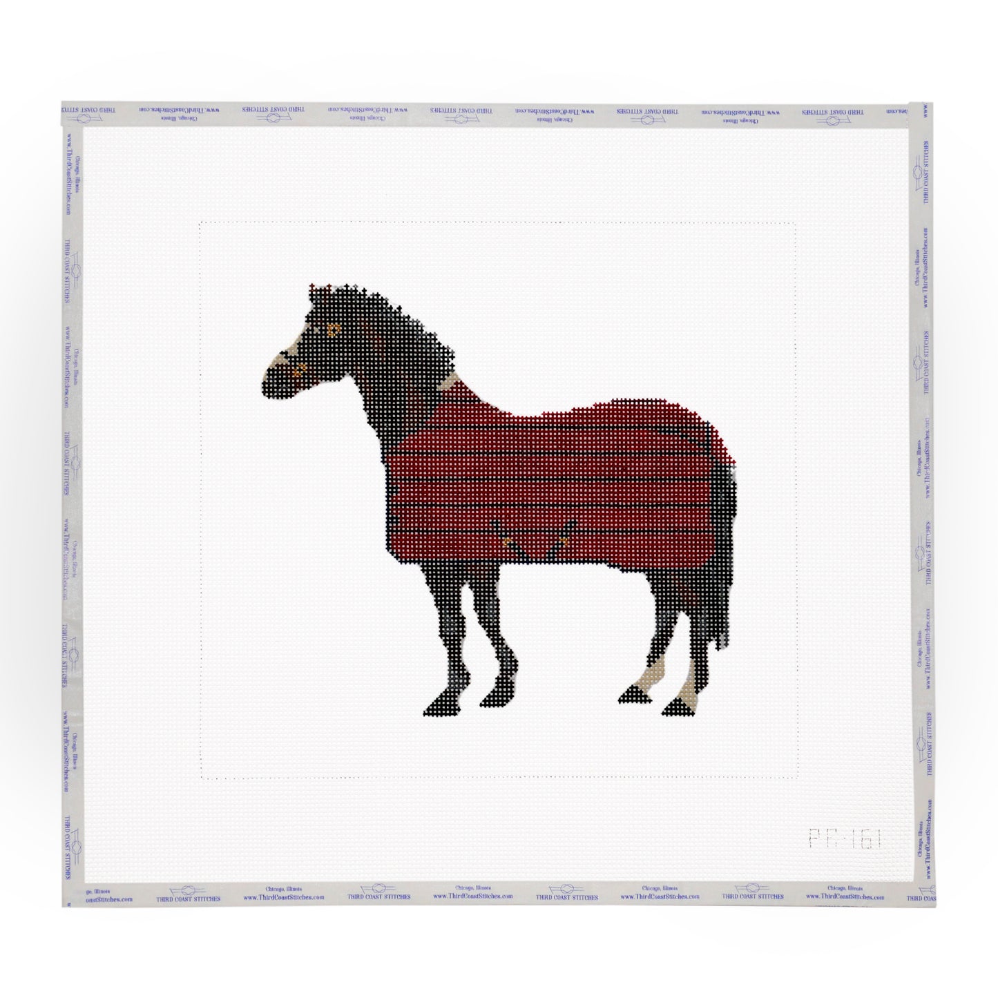 Brown Horse with Red Blanket