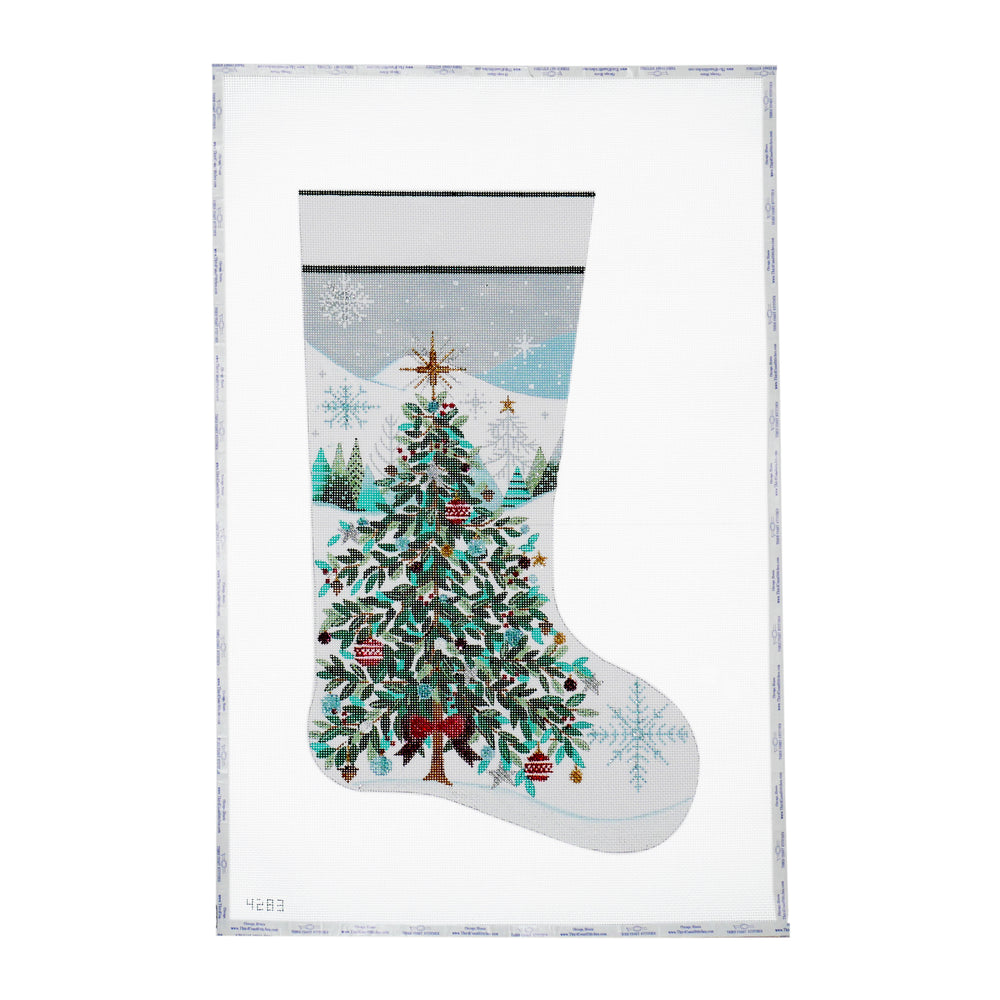 Christmas Tree with Red Bow Stocking