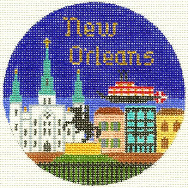 New Orleans Ornament 4.25 circle