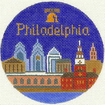 Philadelphia Ornament 4.25 circle