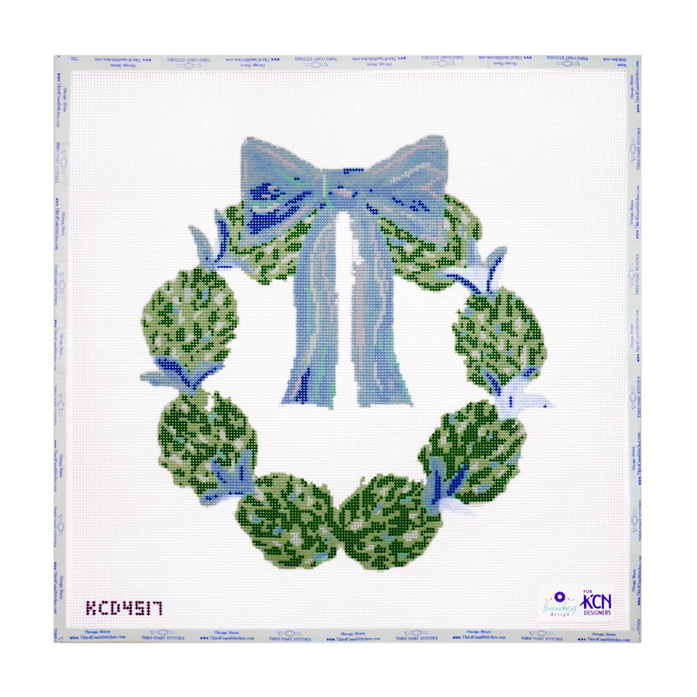 Blue Ribbons Wreath