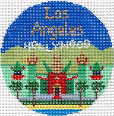 Los Angeles Ornament 4.25 circle