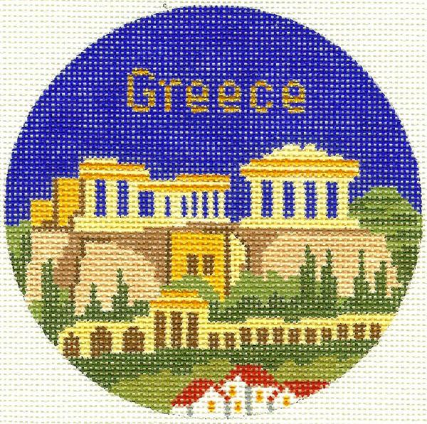 Greece Ornament 4.25 circle