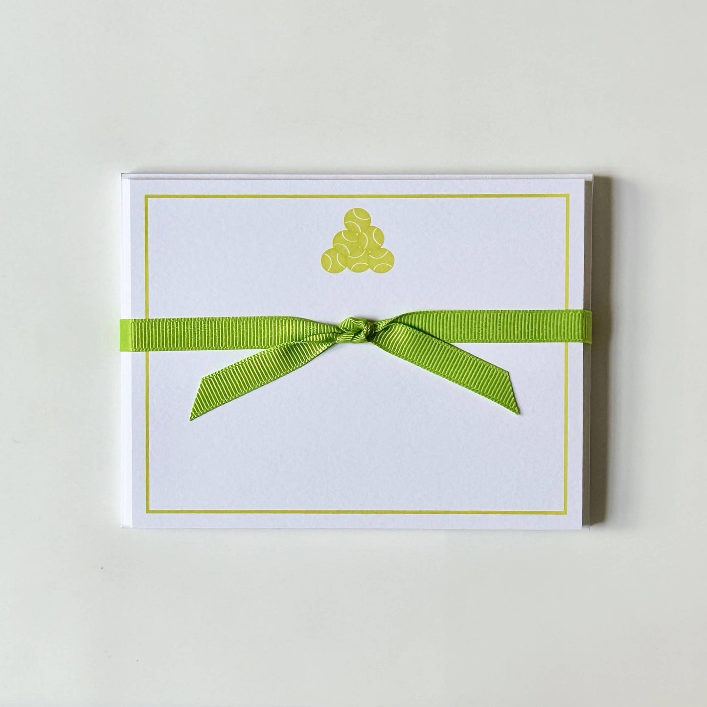 Tennis Balls Stacked, Green  - Flat Note Cards