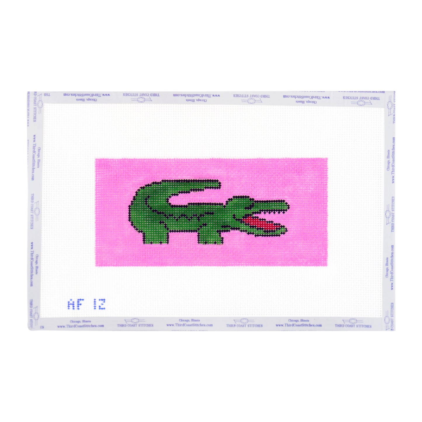 Crocodile Eyeglasses Case: Green on Pink