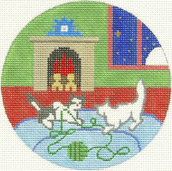 Kittens Ornament 4.25 circle