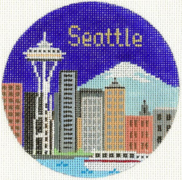 Seattle Ornament 4.25 circle