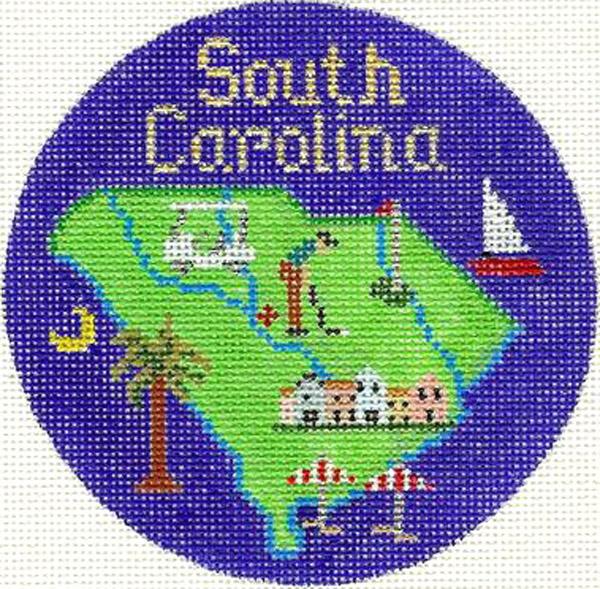 South Carolina Ornament 4.25 circle