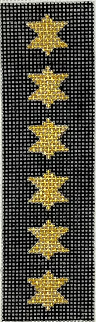 Mezuzah – Gold Stars of David – on black