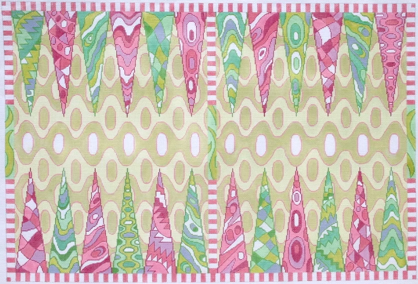 Backgammon Board Canvas – Pucci – turquoise, periwinkles, limes & violet