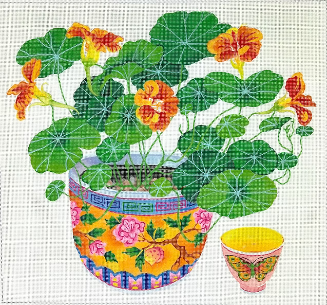 Gabby Malpas – Nasturtiums in Peranakan Bowl w/ Teacup