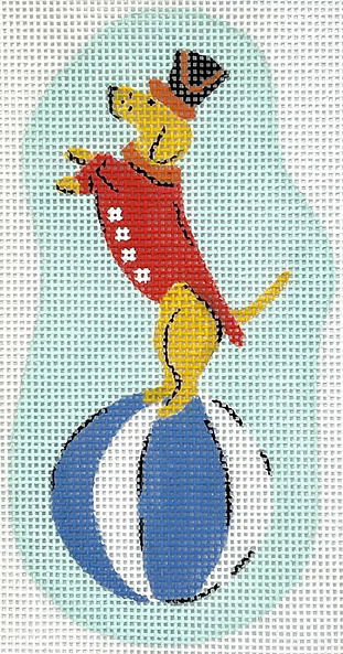 Krissy Mast – Circus Dog – Terrier Standing on Beach Ball