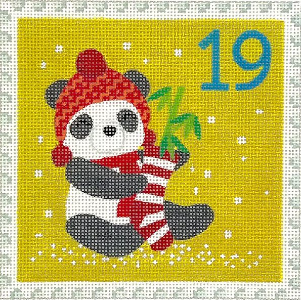 Klara Hawkins – Advent Stamp #19 – Panda w/ Stocking