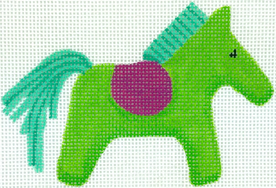 Mini/Bag Charm – Hermès Horse w/ Saddle – green, turquoise & magenta
