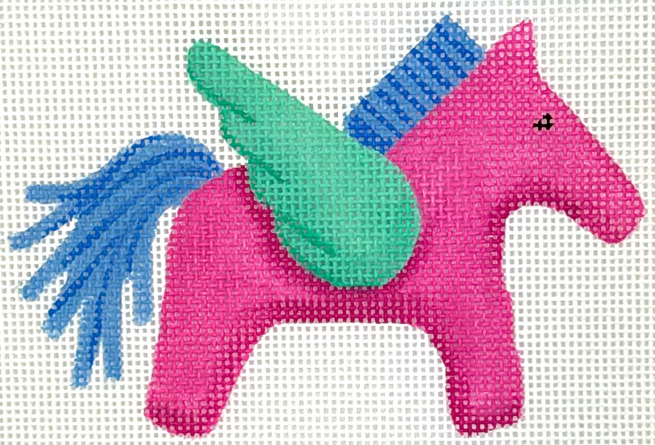 Mini/Bag Charm – Hermès Pegasus – fuchsia, blue & turquoise
