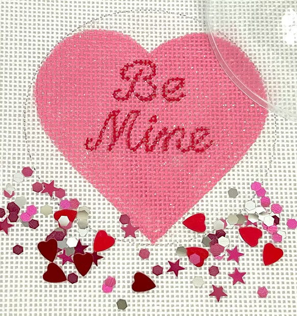 3” Round w/ Clear Dome & Confetti – Valentine’s Day – “Be Mine”