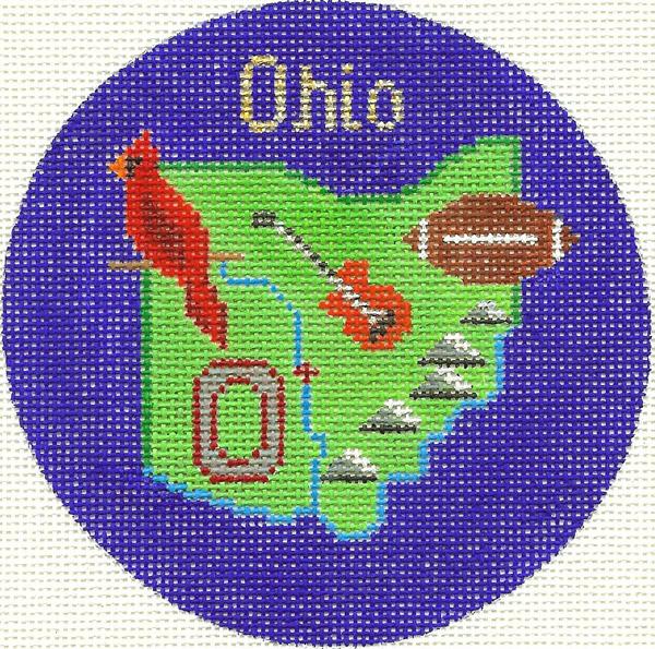 Ohio Ornament 4.25 circle
