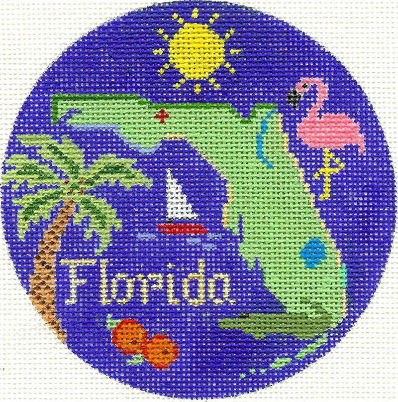 Florida Ornament 4.25 circle