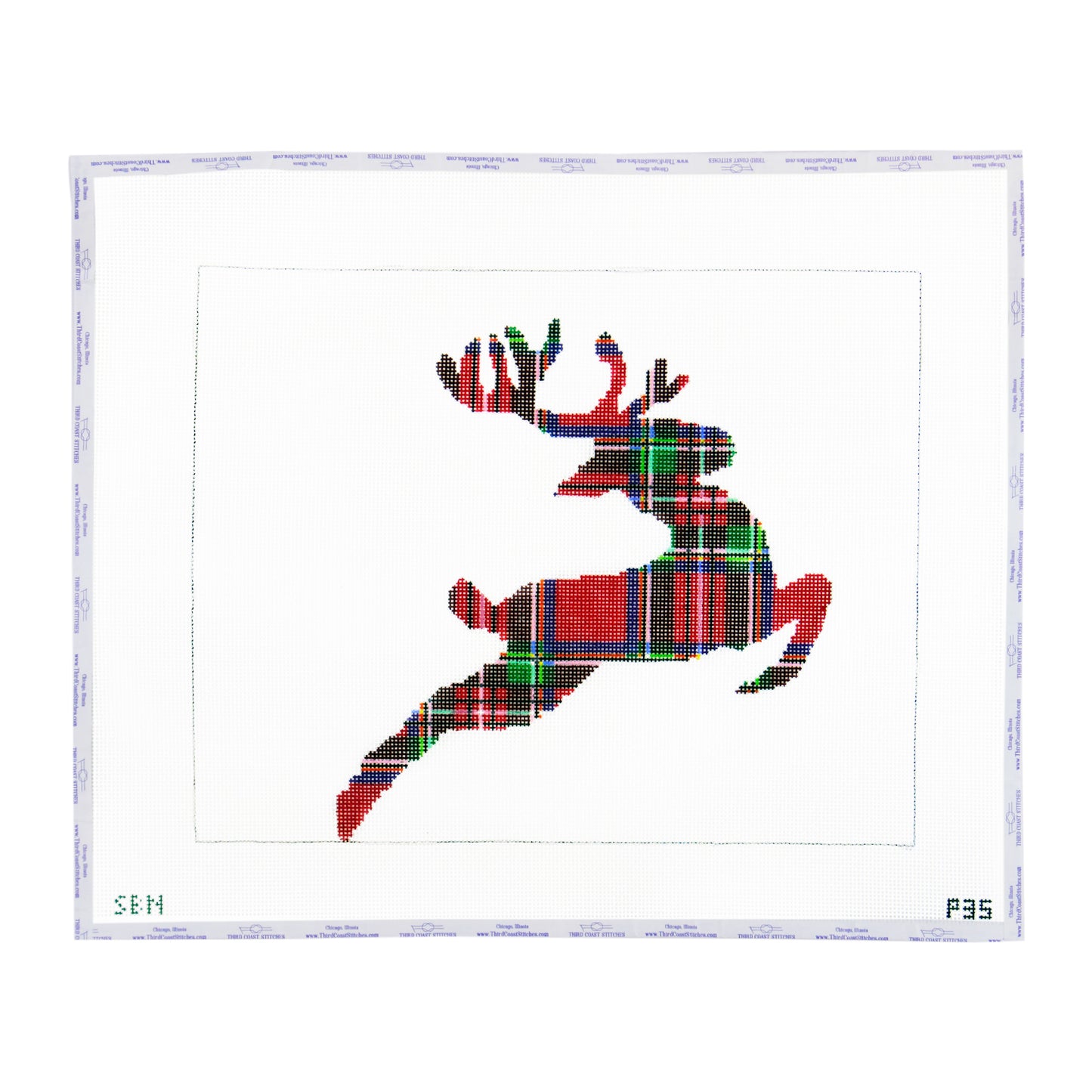 Plaid Reindeer Pillow