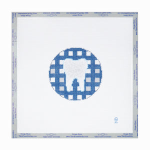 Tooth Ornament: Blue Gingham