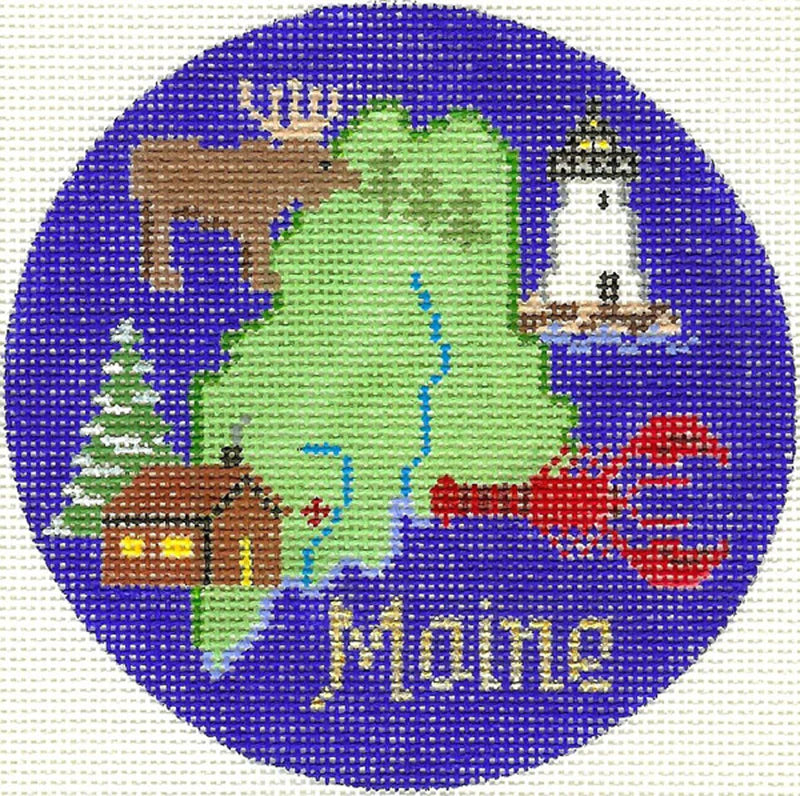 Maine Ornament 4.25 circle