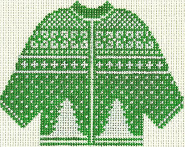 Green Christmas Tree Sweater Ornament 5.5 x 4.25