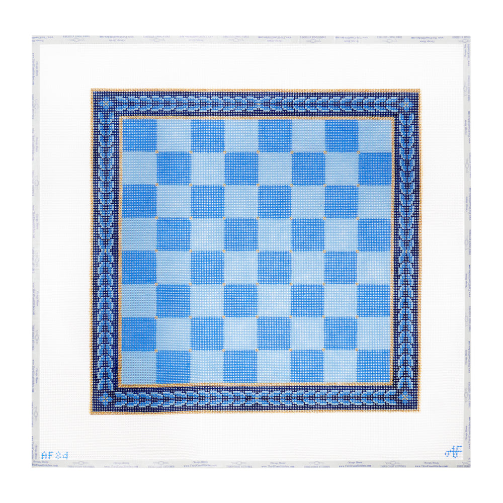 Blue Medallion Checkerboard