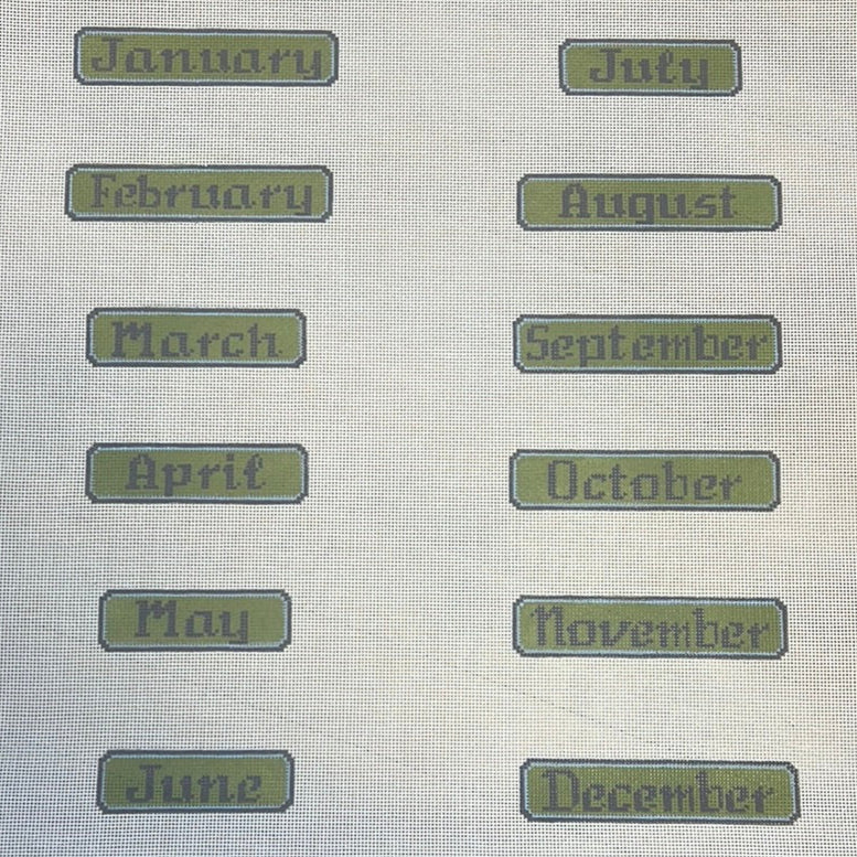 Blue/Green Perpetual Calendar Months