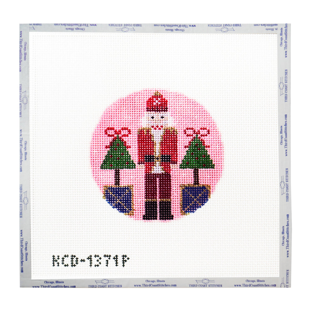 Pink Santa Nutcracker Round