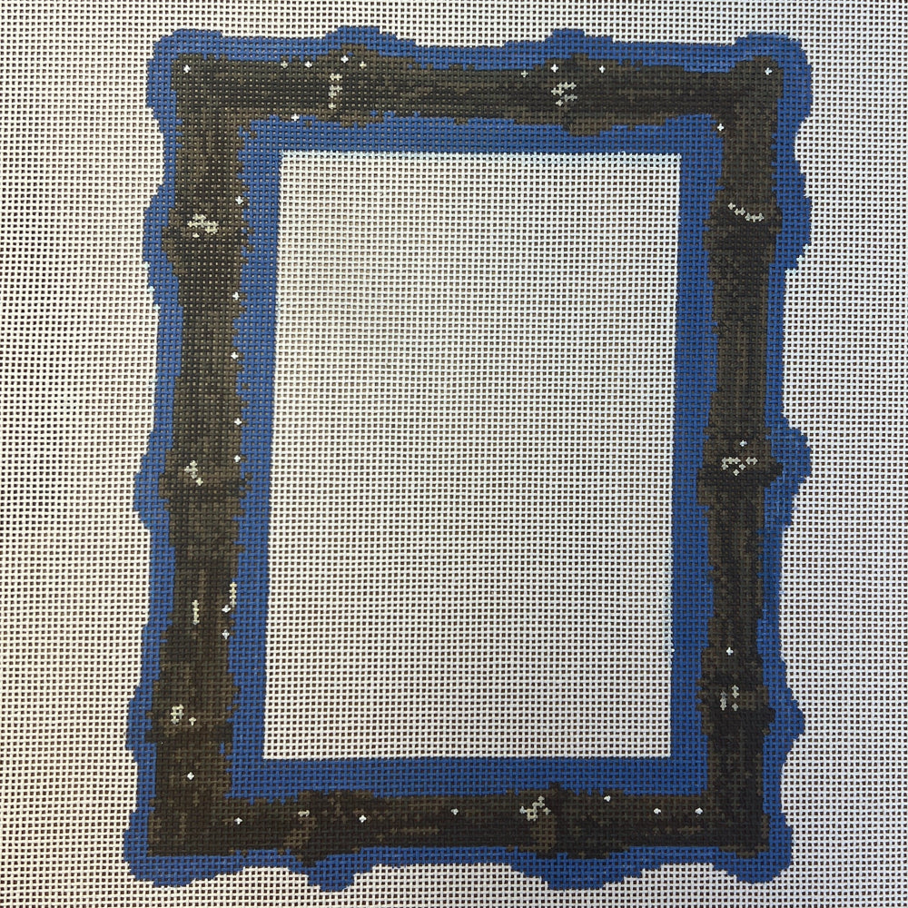 Burnt Bamboo Picture Frame-Blue