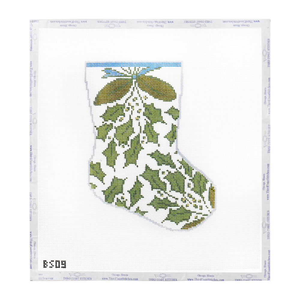 Holly Leaves Mini Stocking