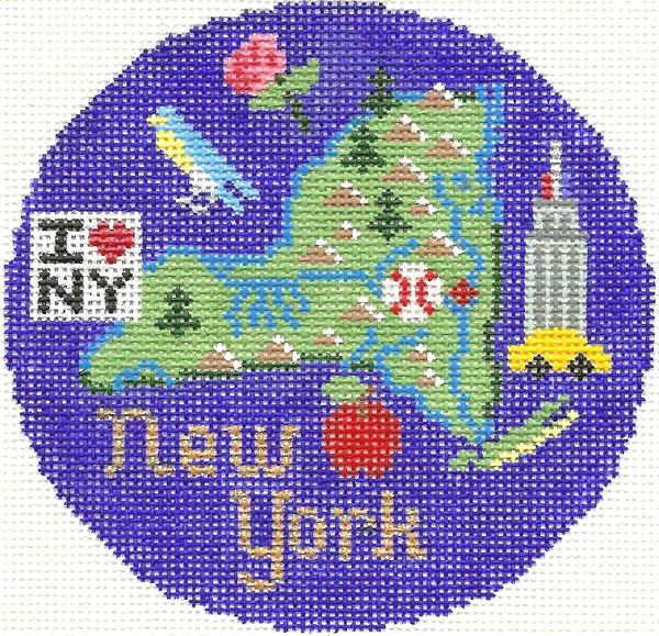 New York Ornament 4.25 circle